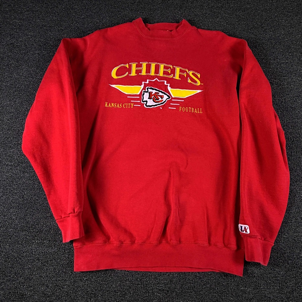 Kansas City Chiefs Sweatshirt Mens L Red NFL Football Logo Athletic EUC